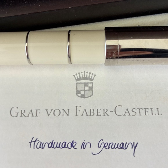 Graf Von Faber-Castell Luxury Ballpoint Pen With Ivory Resin and Chrome - Picture 3 of 10
